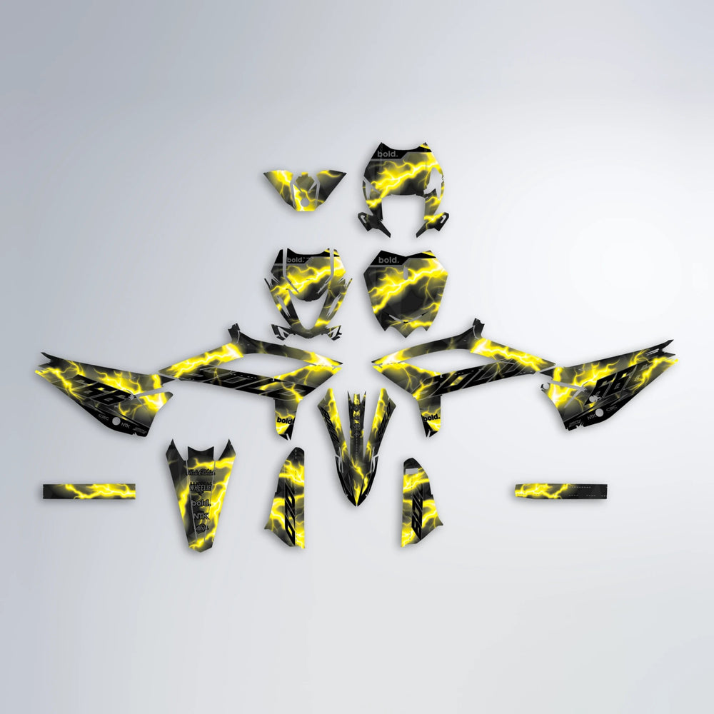 FLASH Beta graphics kit parts layout in Yellow