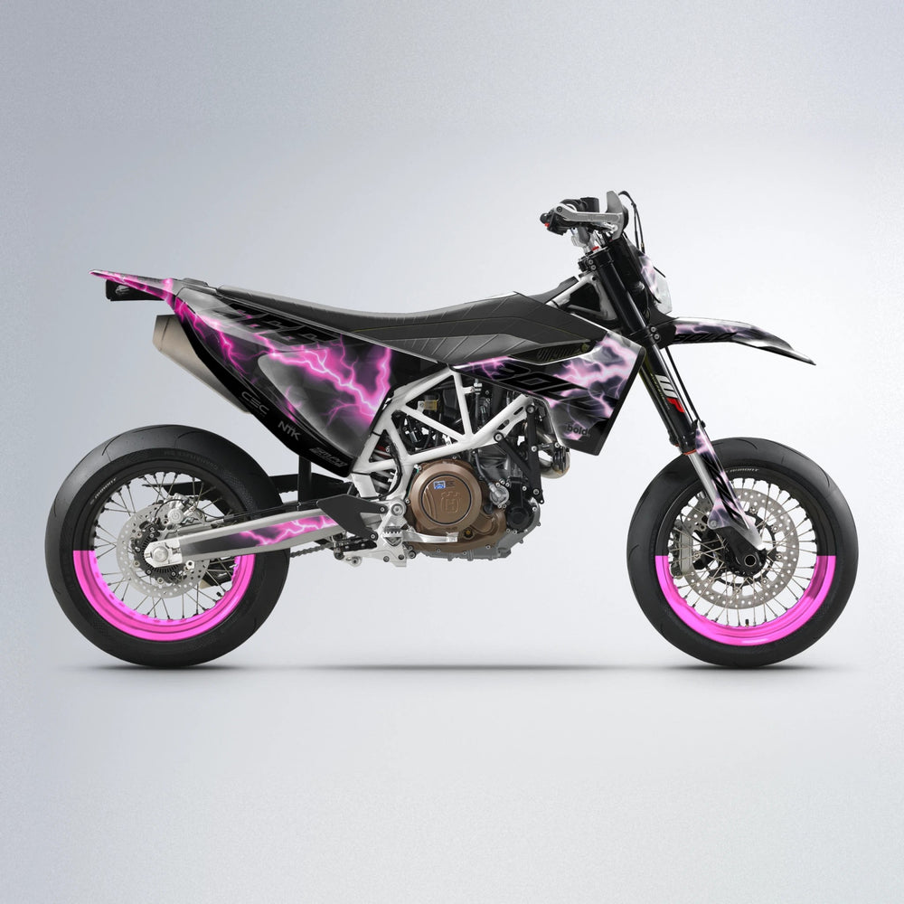 FLASH Husqvarna 701 supermoto graphics kit in Flamingo