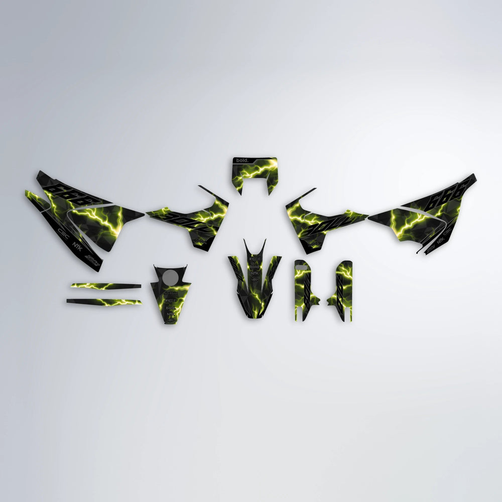 FLASH Husqvarna 701 graphics kit parts layout in Olive