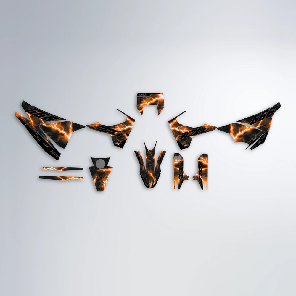 FLASH Husqvarna 701 graphics kit parts layout in Orange