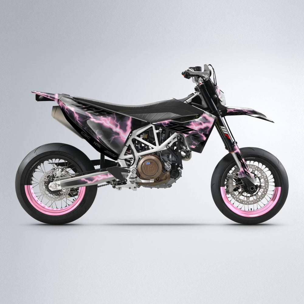 FLASH Husqvarna 701 supermoto graphics kit in Sakura Pink