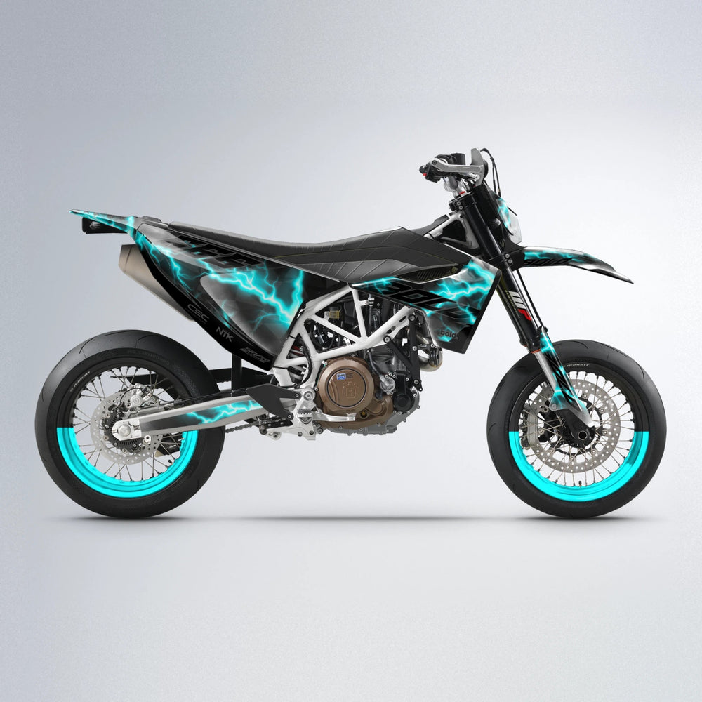 FLASH Husqvarna 701 supermoto graphics kit in Teal