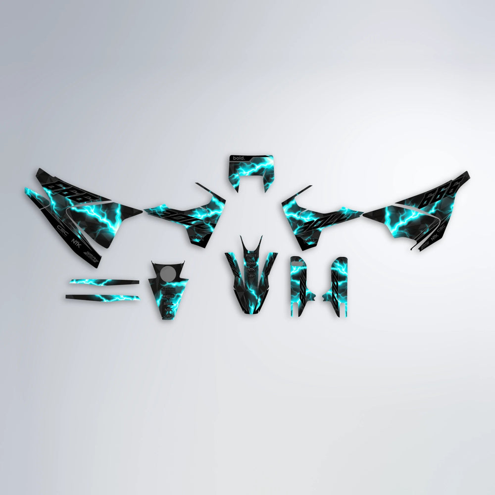 FLASH Husqvarna 701 graphics kit parts layout in Teal
