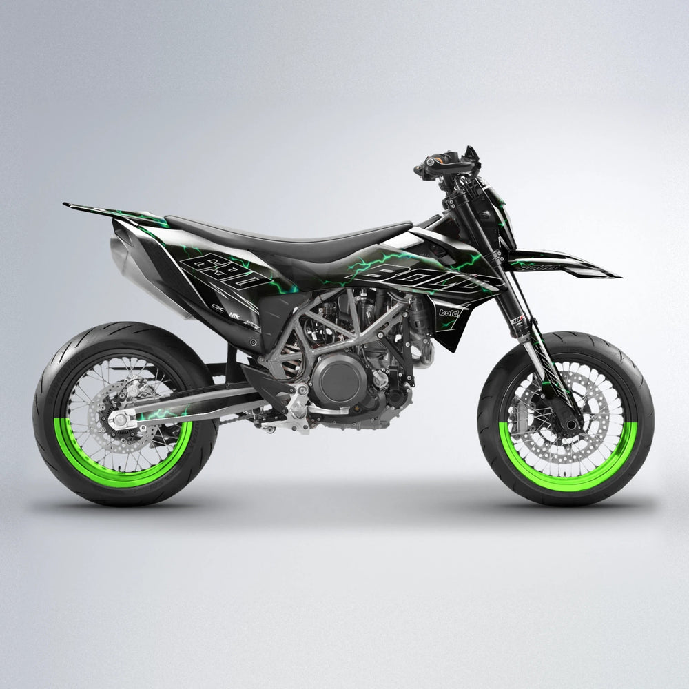 FLASH KTM SMC 690 supermoto graphics kit in Green
