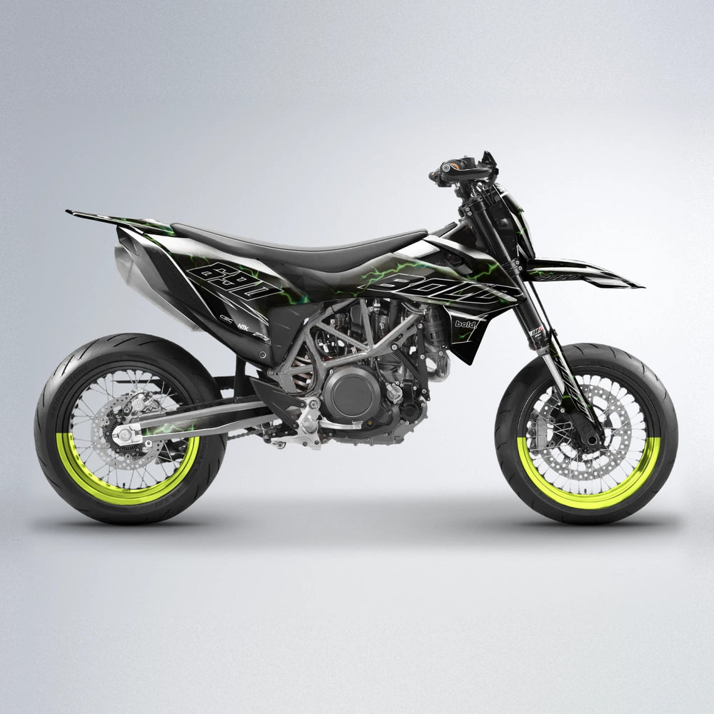 FLASH KTM SMC 690 supermoto graphics kit in Olive