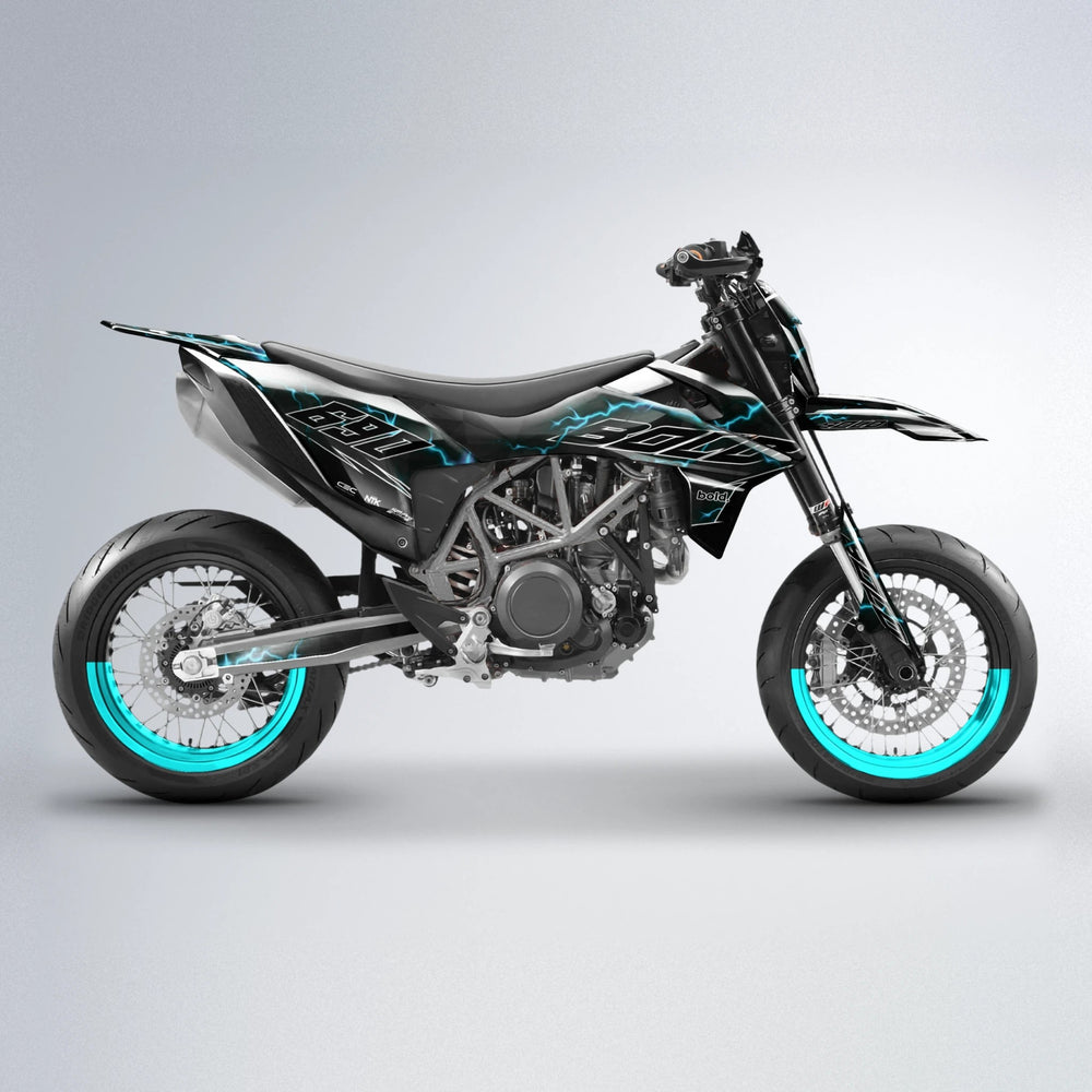 FLASH KTM SMC 690 supermoto graphics kit in Teal