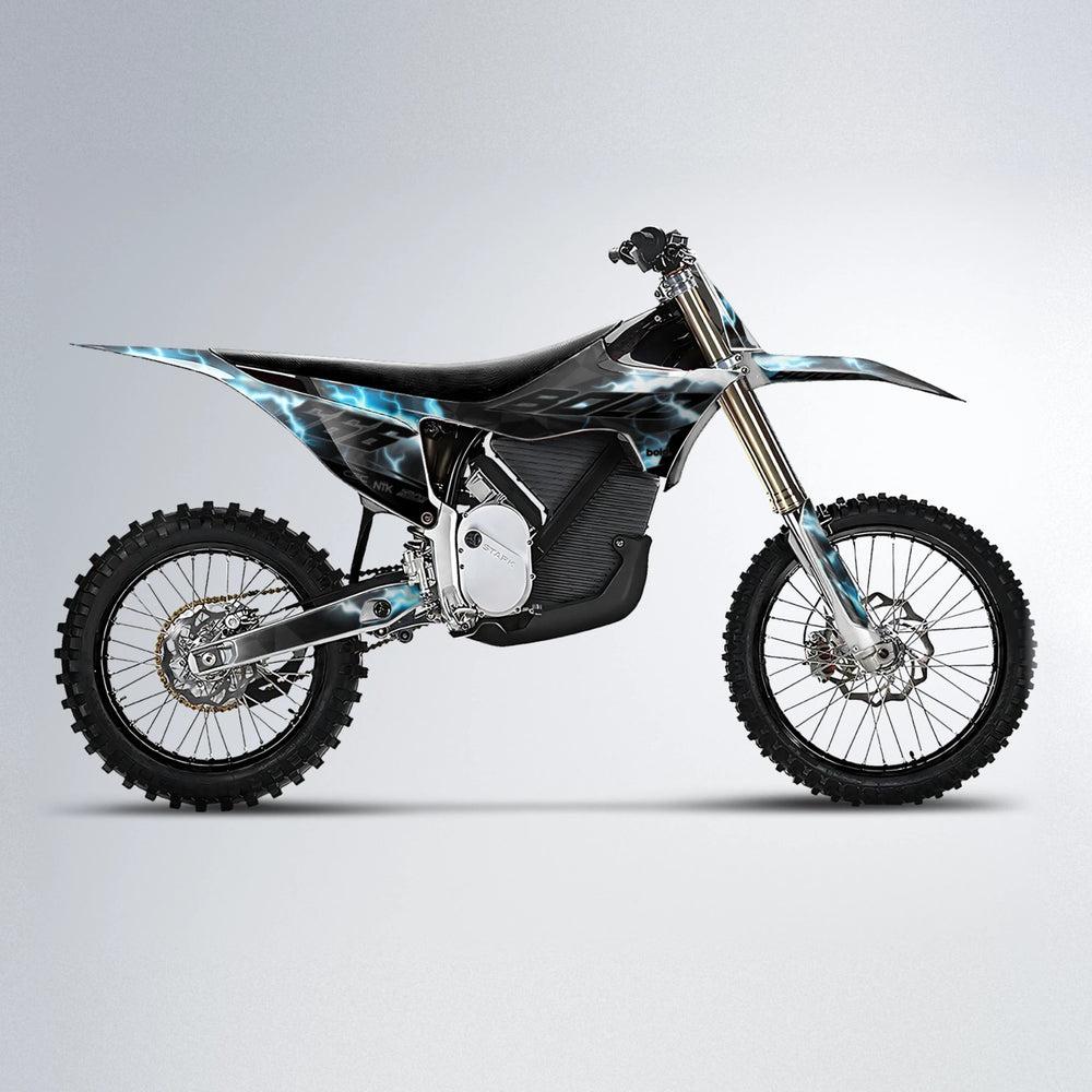 FLASH Stark Varg MX motocross graphics kit in Light Blue & White