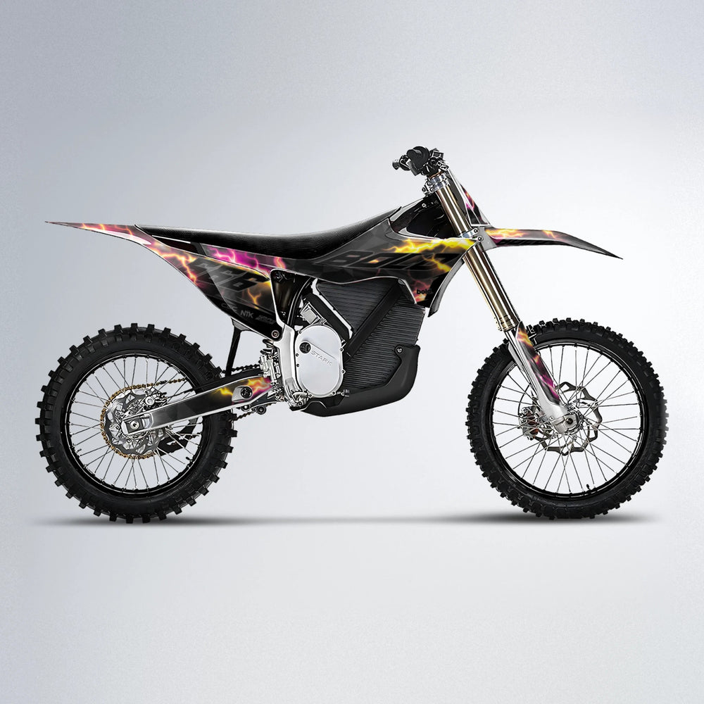 FLASH Stark Varg MX motocross graphics kit in Pink & Yellow