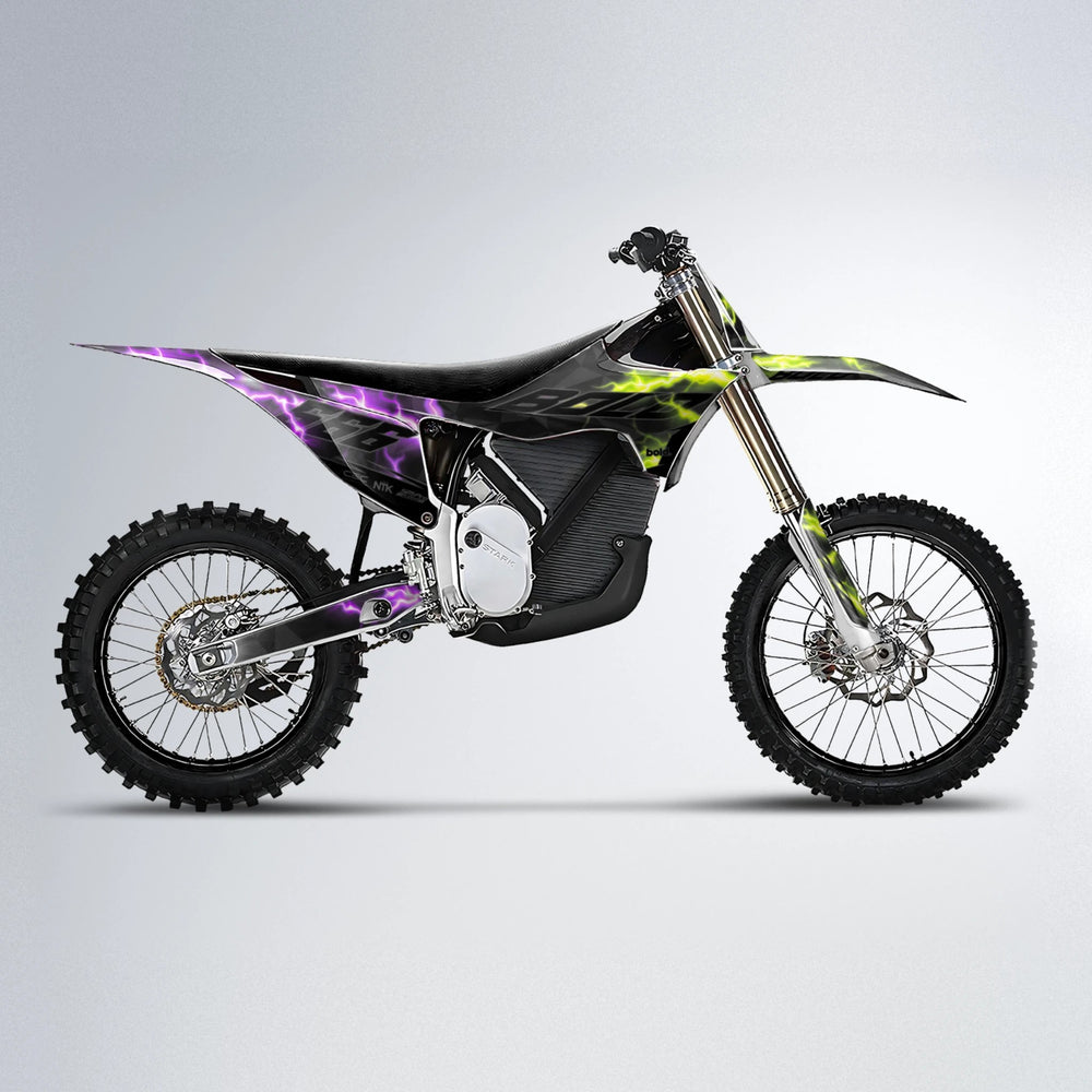 FLASH Stark Varg MX motocross graphics kit in Purple & Yellow