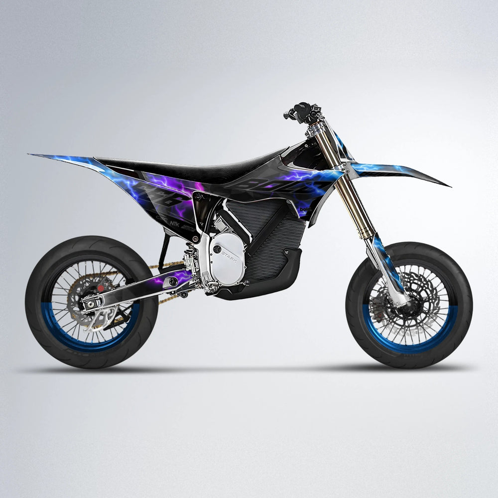 FLASH Stark Varg SM supermoto graphics kit in Blue Purple Fade