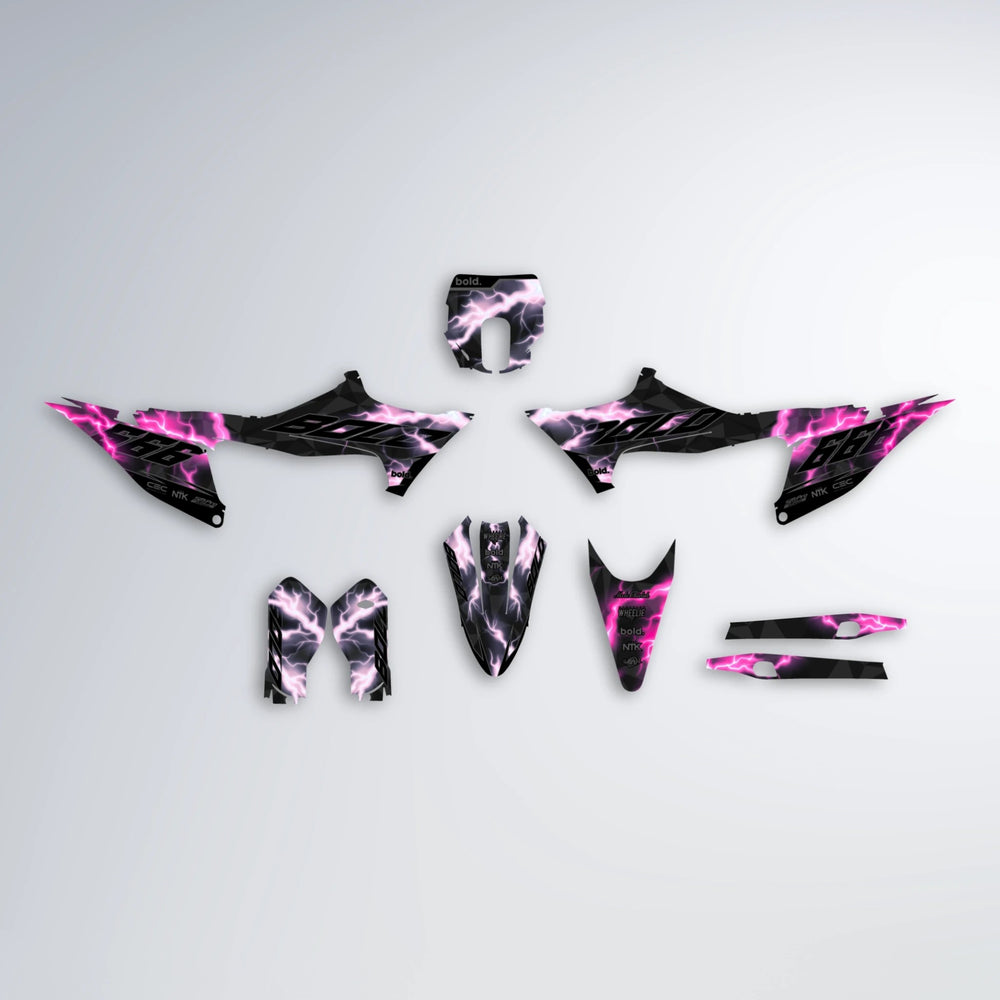FLASH Stark Varg SM graphics kit parts layout in Flamingo