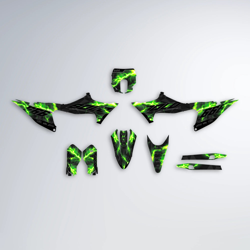 FLASH Stark Varg SM graphics kit parts layout in Green