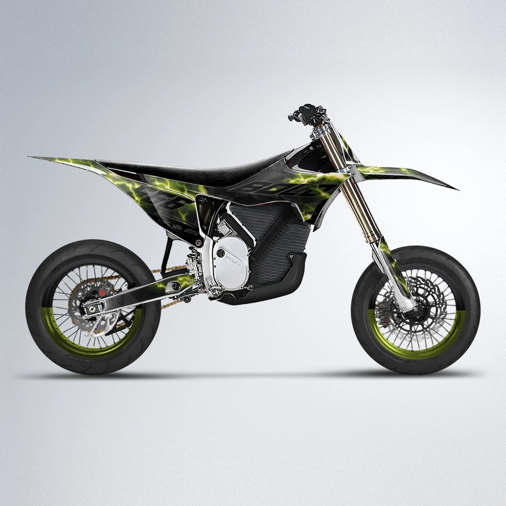 FLASH Stark Varg SM supermoto graphics kit in Olive