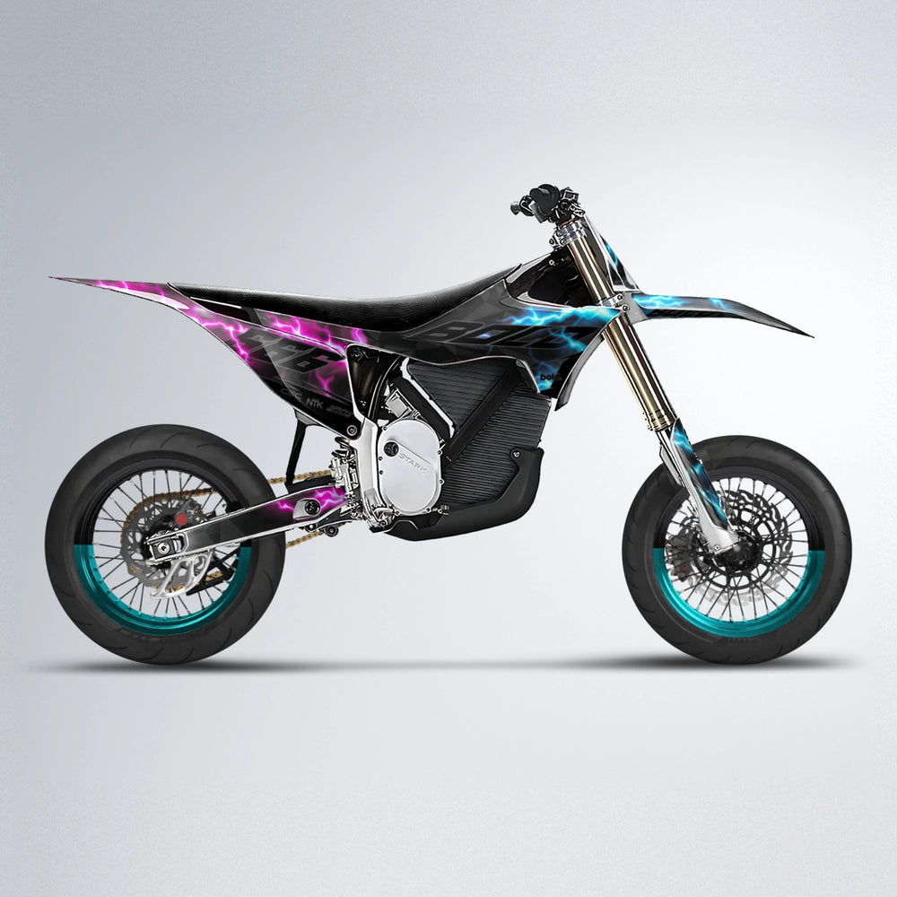 FLASH Stark Varg SM supermoto graphics kit in Pink & Light Blue