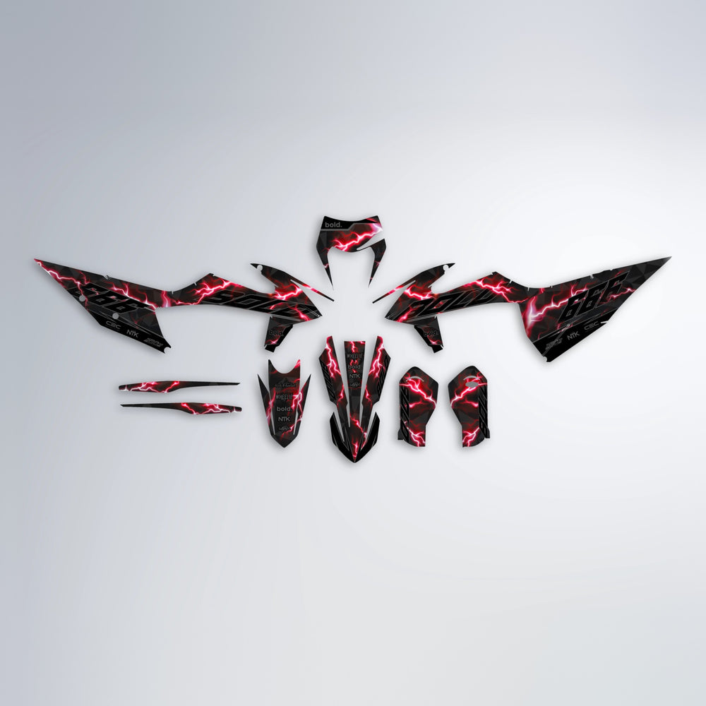 FLASH graphics kit parts layout in Black & Red