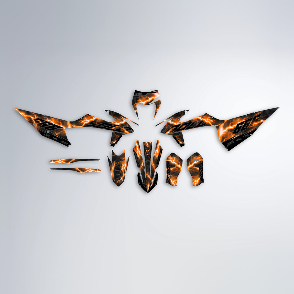 FLASH graphics kit parts layout in Orange