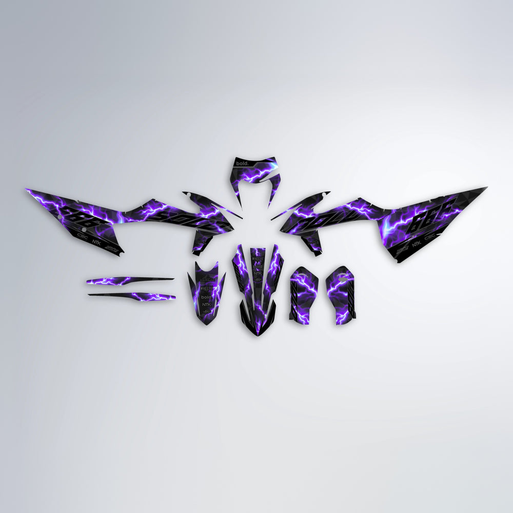 FLASH graphics kit parts layout in Purple