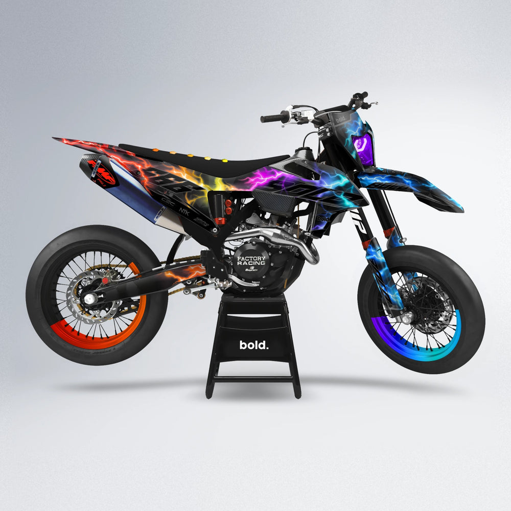 FLASH supermoto graphics kit in Sunset Fade