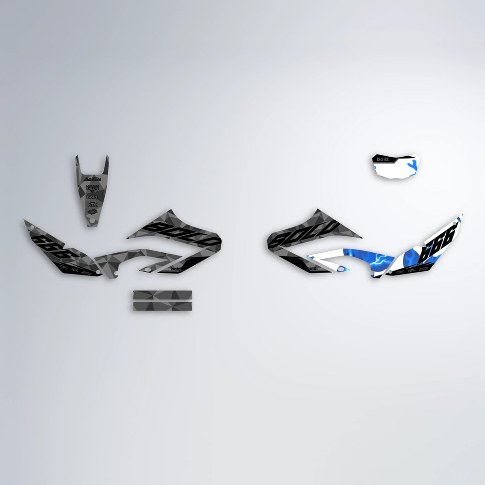 FLASH Yamaha WR 125X graphics kit parts layout in Custom Colour