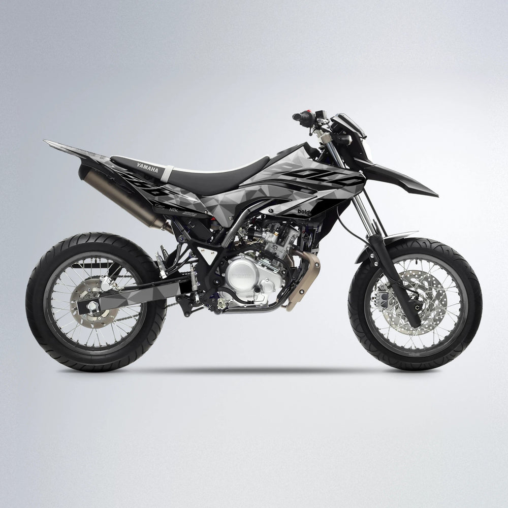 FLASH Yamaha WR 125X supermoto graphics kit in Cyan & Green