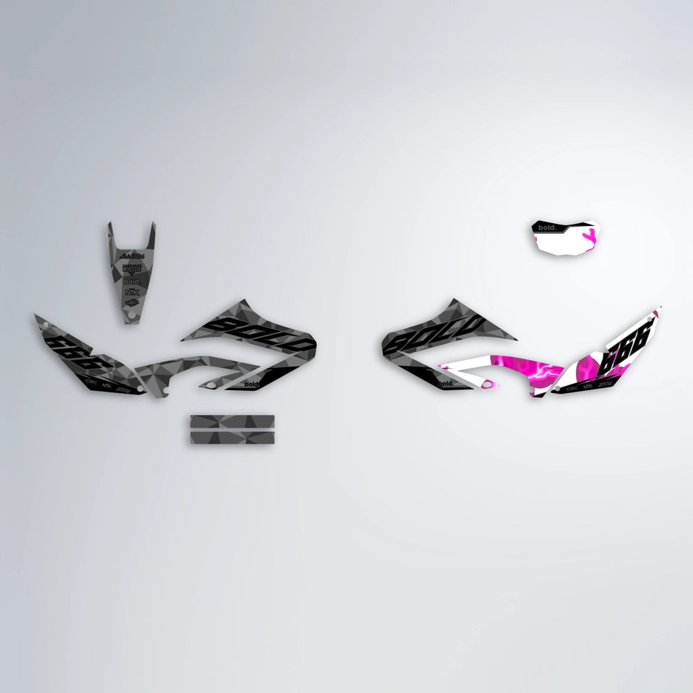 FLASH Yamaha WR 125X graphics kit parts layout in Pink