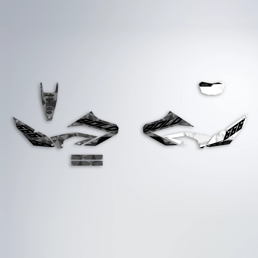 FLASH Yamaha WR 125X graphics kit parts layout in White