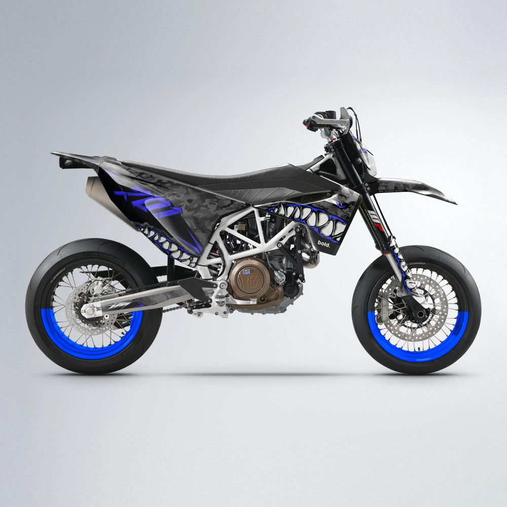 FLIGHT Husqvarna 701 supermoto graphics kit in Blue