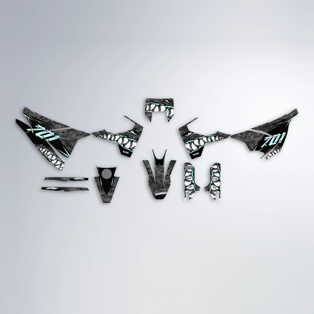 FLIGHT Husqvarna 701 graphics kit parts layout in Mint