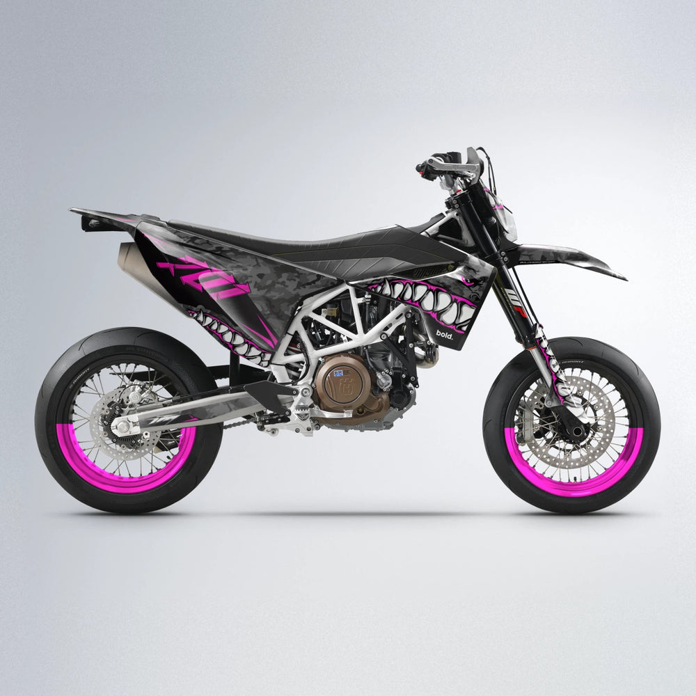 FLIGHT Husqvarna 701 supermoto graphics kit in Pink