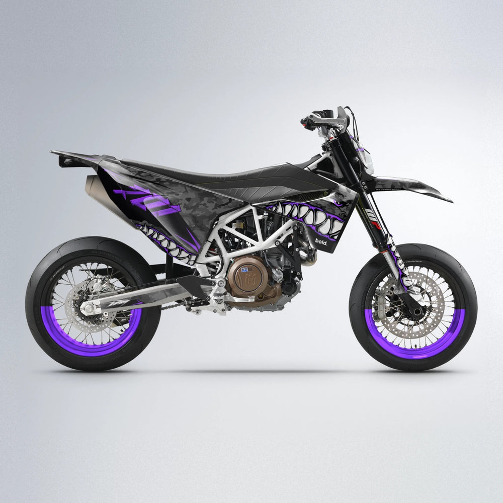 FLIGHT Husqvarna 701 supermoto graphics kit in Purple