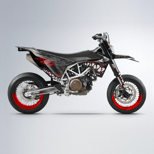 FLIGHT Husqvarna 701 supermoto graphics kit in Red