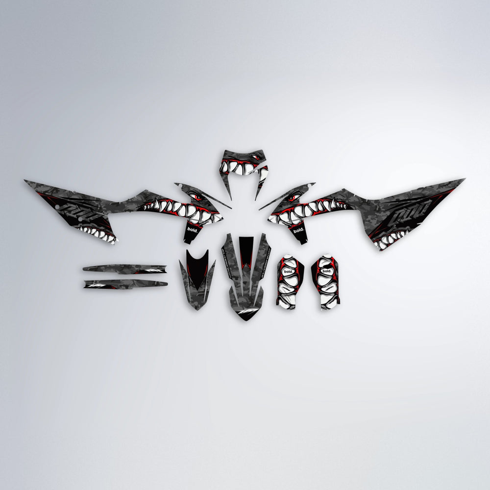 FLIGHT graphics kit parts layout in Black & Red