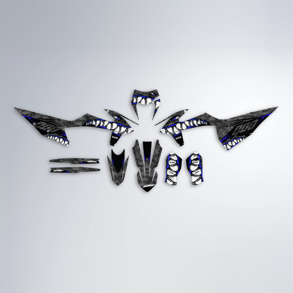 FLIGHT graphics kit parts layout in Blue