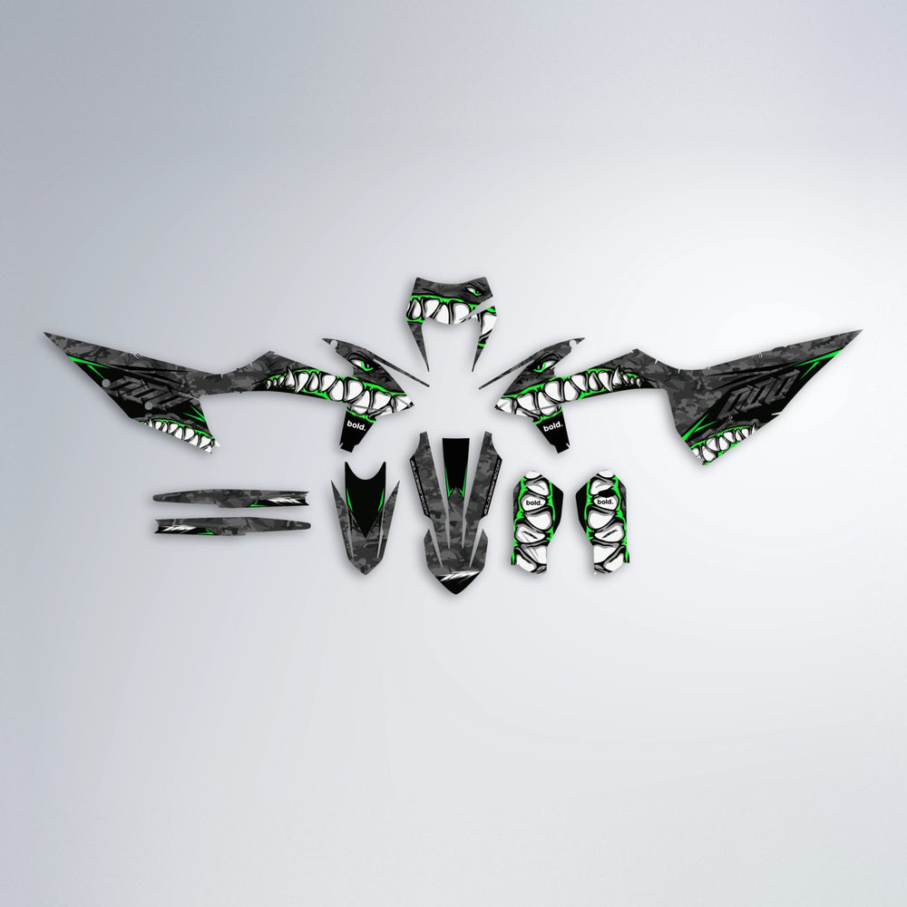 FLIGHT graphics kit parts layout in Green