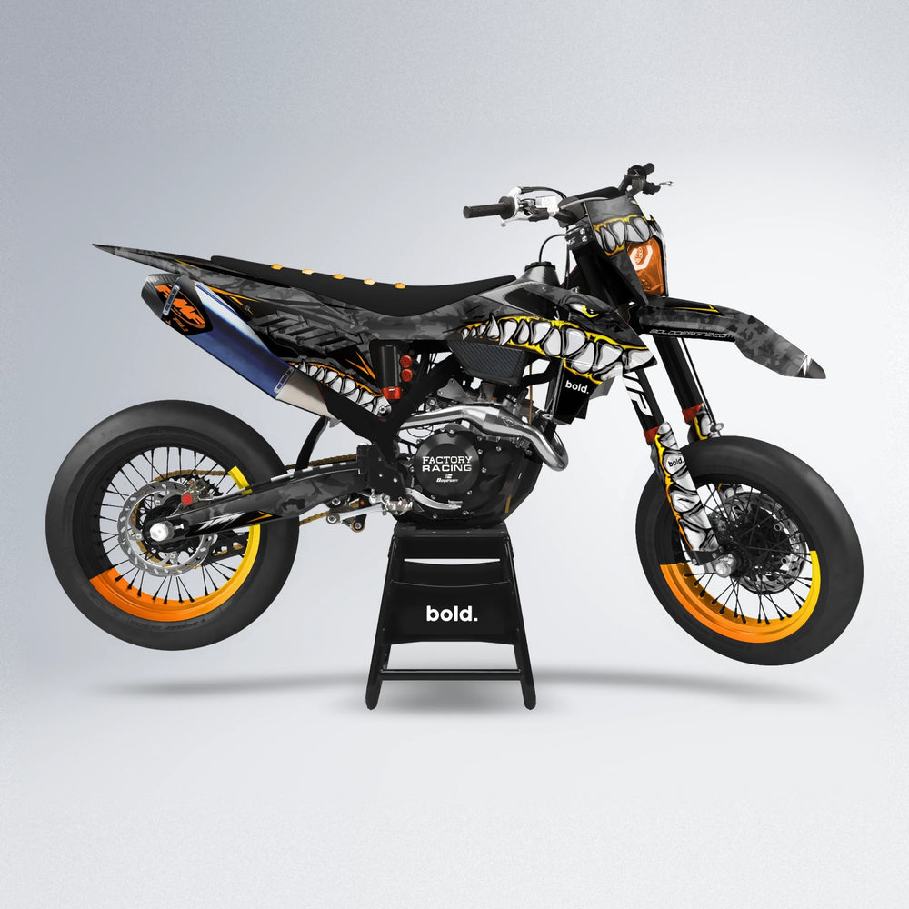 FLIGHT supermoto graphics kit in Orange & Yellow