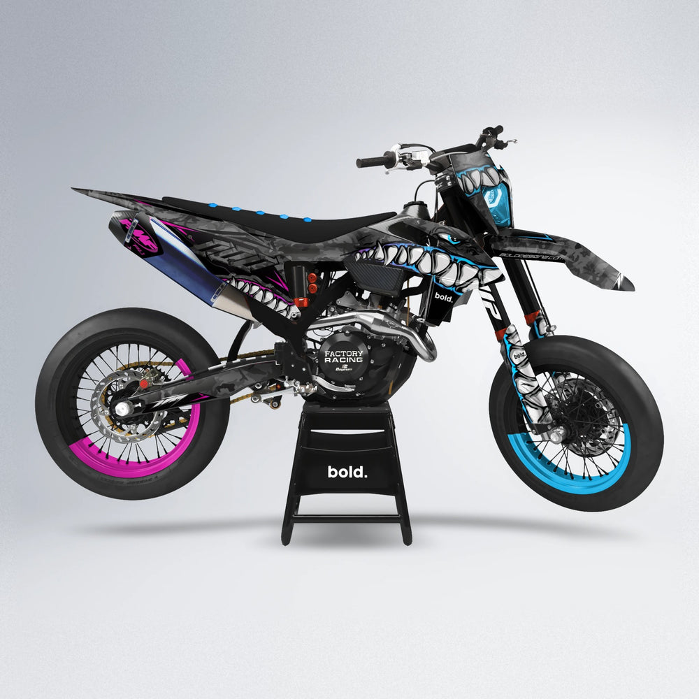 FLIGHT supermoto graphics kit in Pink & Light Blue