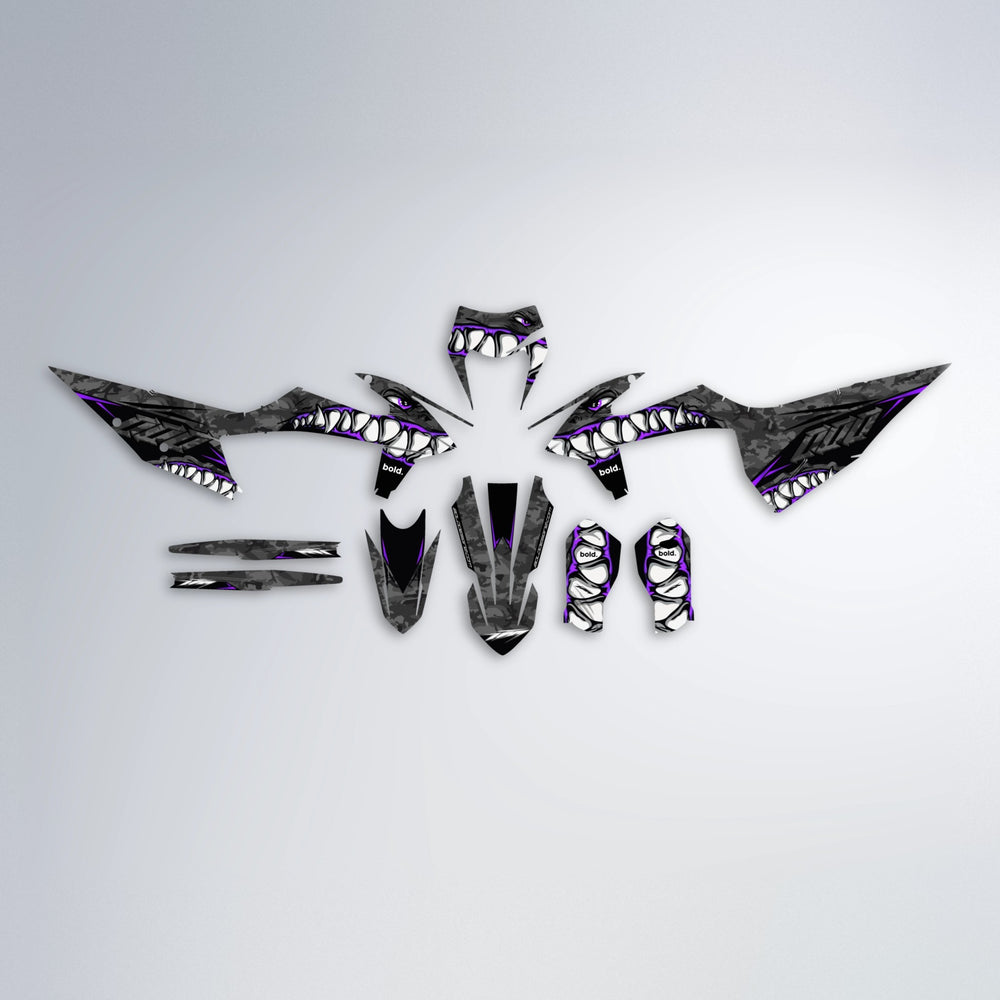 FLIGHT graphics kit parts layout in Purple