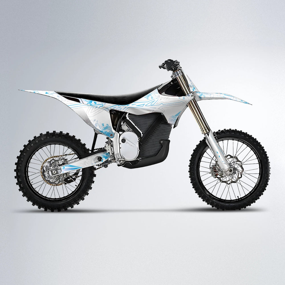 FLORAL Stark Varg MX motocross graphics kit in Light Blue & White