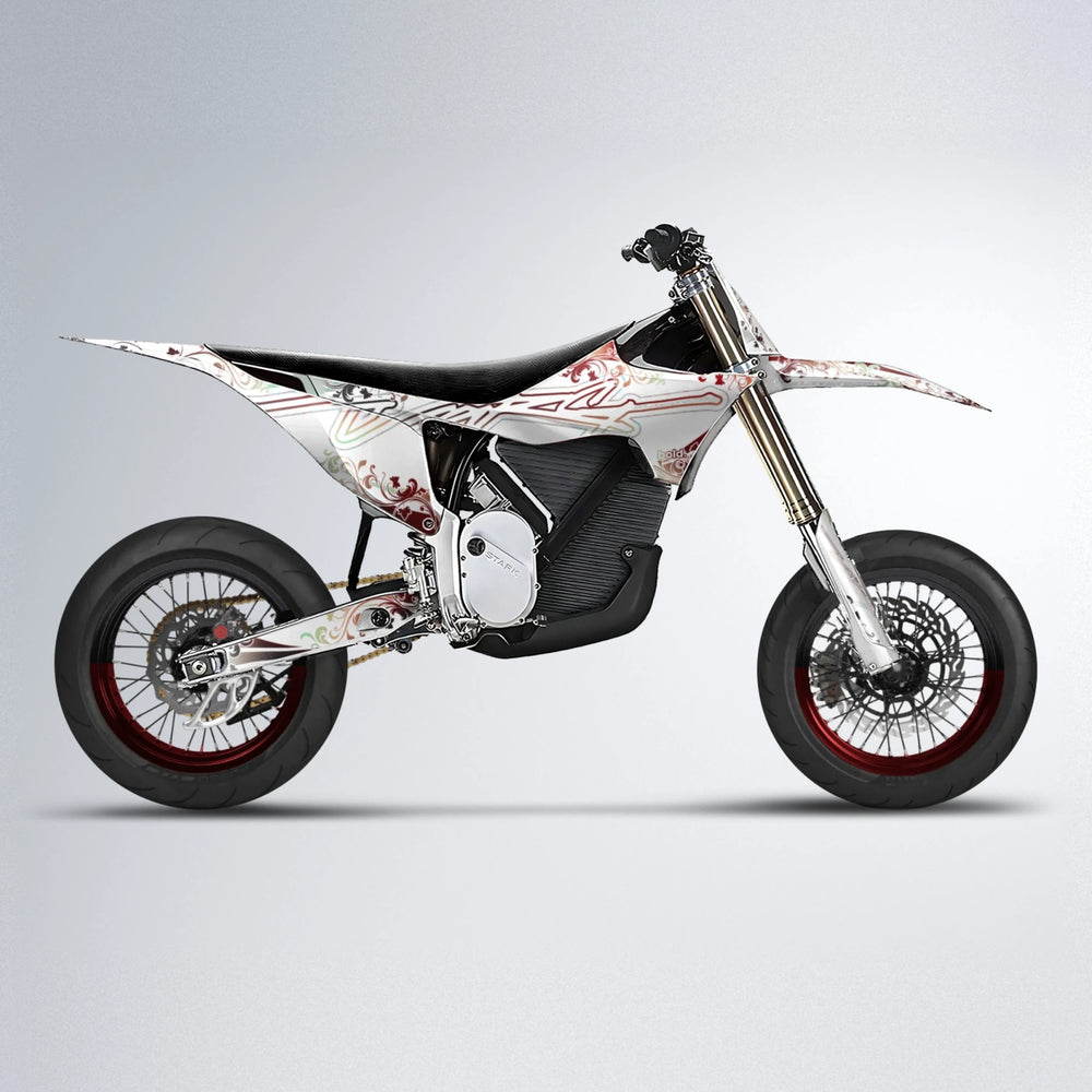 FLORAL Stark Varg SM supermoto graphics kit in Black & Red