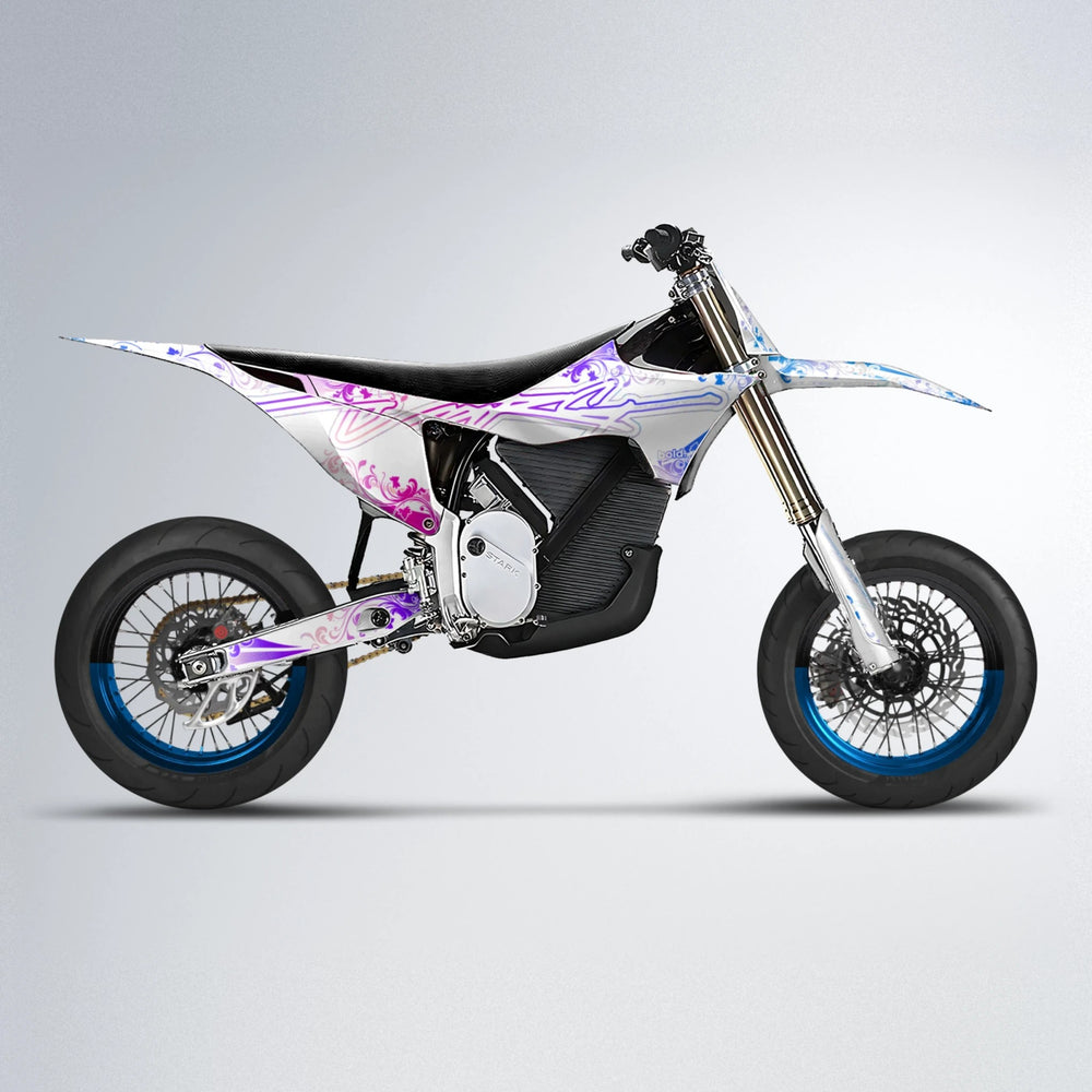FLORAL Stark Varg SM supermoto graphics kit in Blue Purple Fade