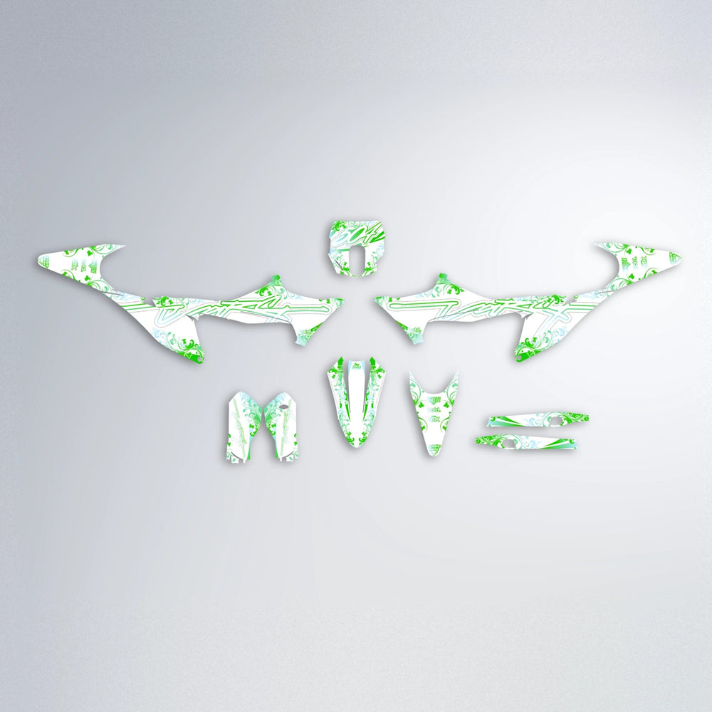 FLORAL Stark Varg SM graphics kit parts layout in Green