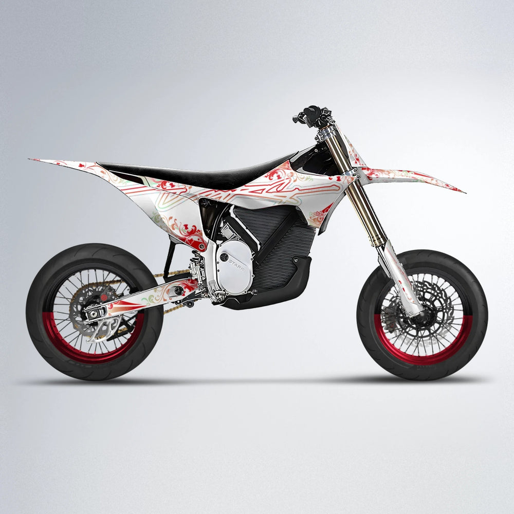 FLORAL Stark Varg SM supermoto graphics kit in Red