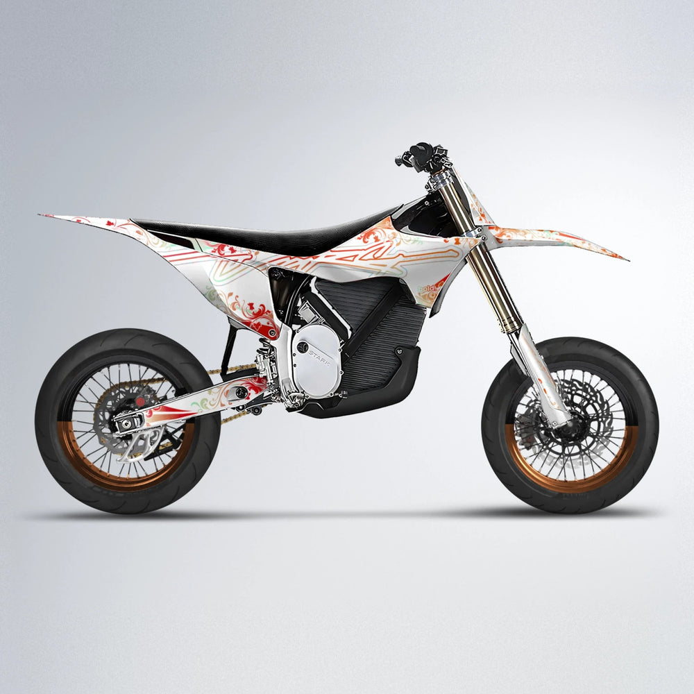 FLORAL Stark Varg SM supermoto graphics kit in Red & Orange