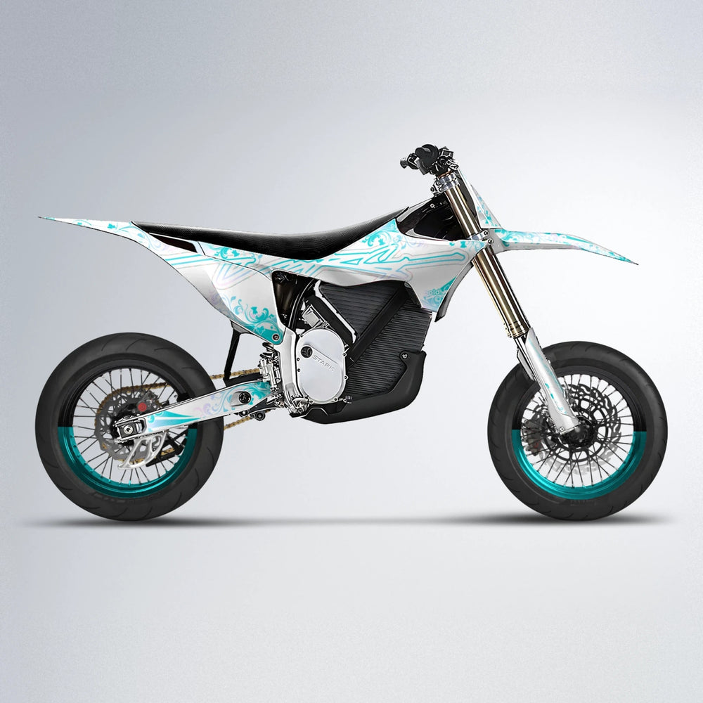 FLORAL Stark Varg SM supermoto graphics kit in Teal