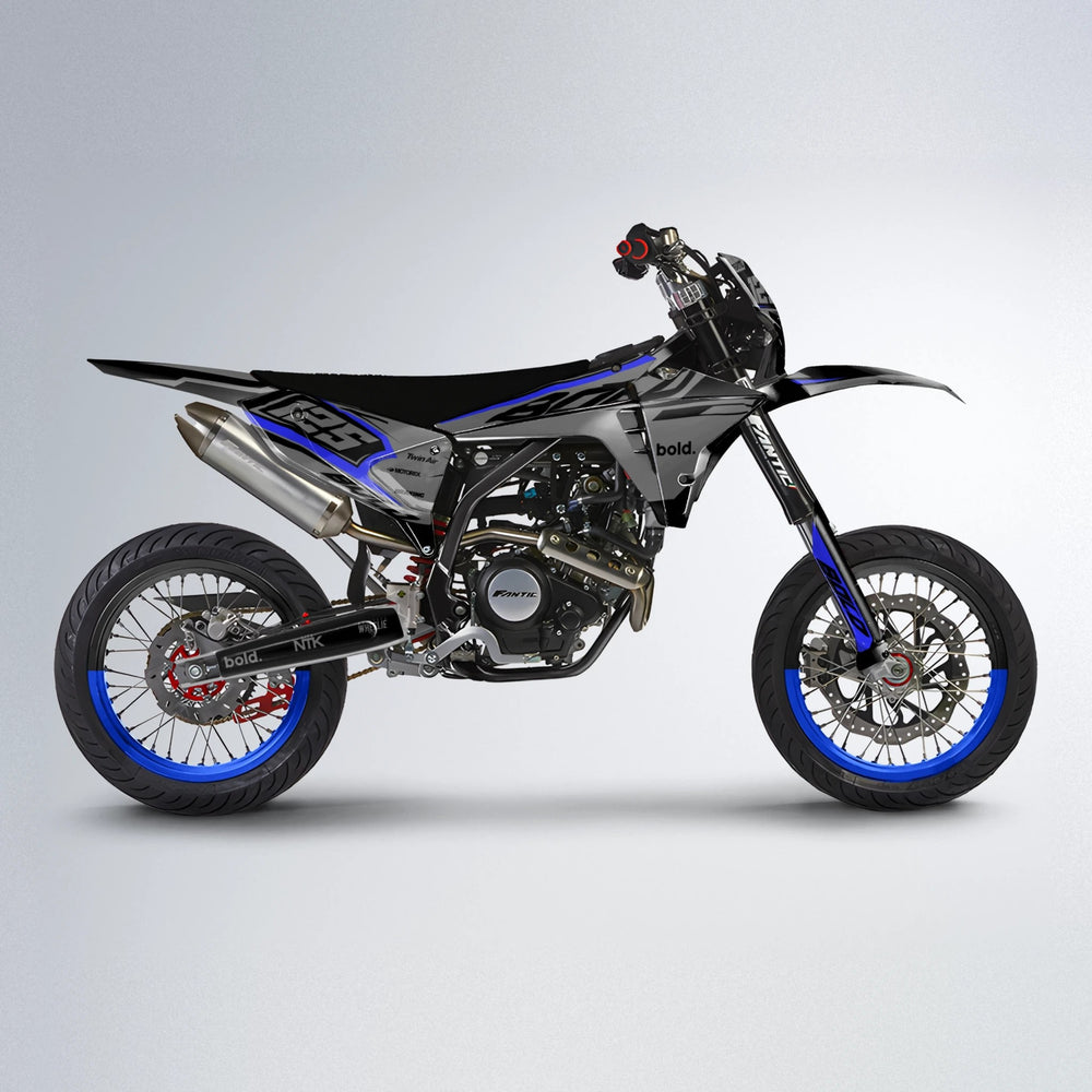 FLUX Fantic supermoto graphics kit in Blue