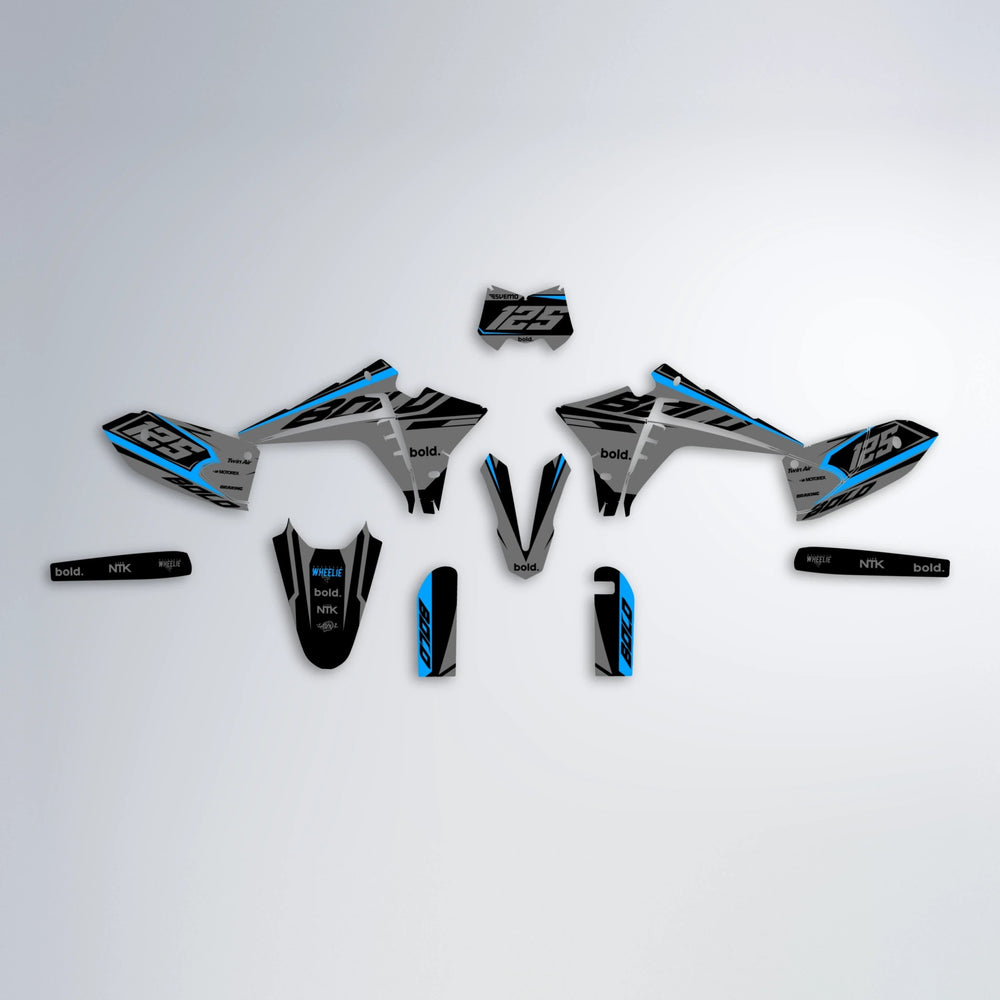 FLUX Fantic graphics kit parts layout in Custom Colour