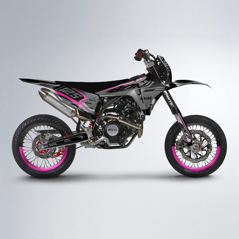 FLUX Fantic supermoto graphics kit in Flamingo