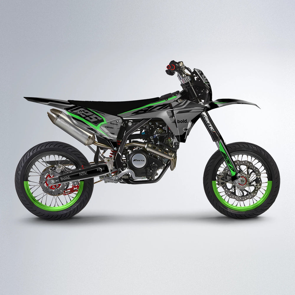 FLUX Fantic supermoto graphics kit in Green