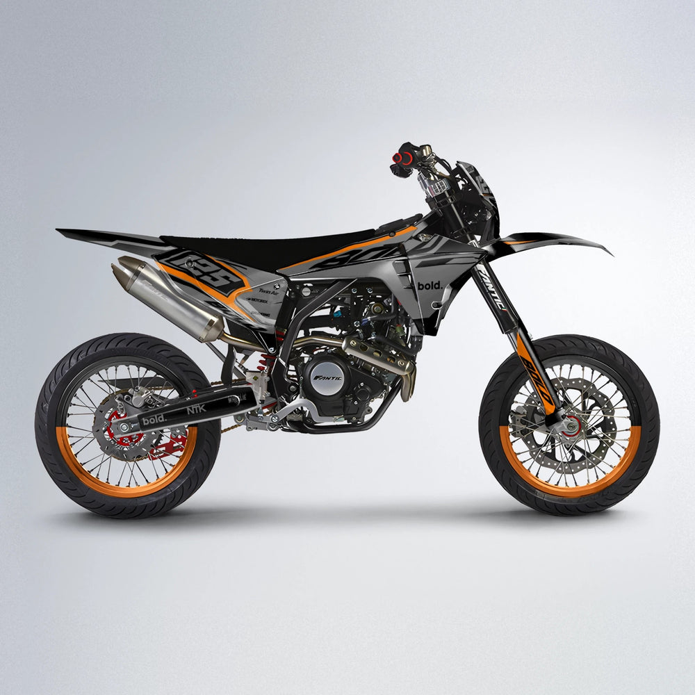 FLUX Fantic supermoto graphics kit in Orange