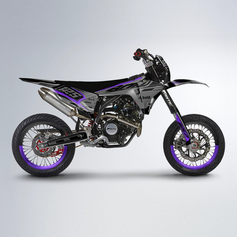 FLUX Fantic supermoto graphics kit in Purple